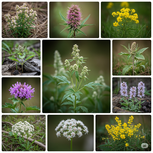 Wildcrafted plants in their natural habitat